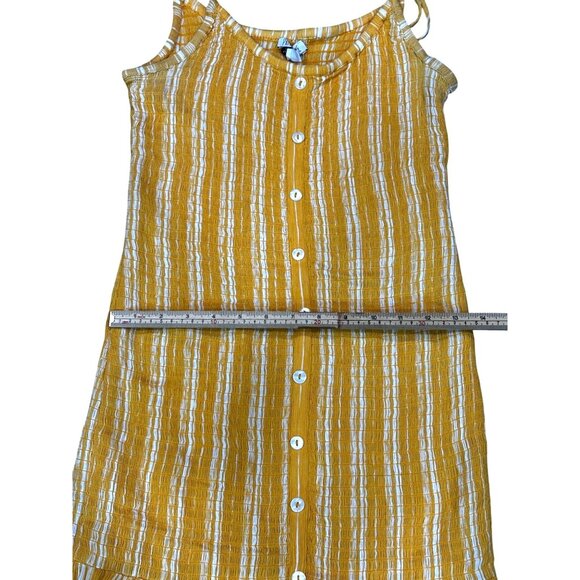 Yellow & White Striped Sleeveless Sundress With Ruffle Hem - Picture 10 of 11